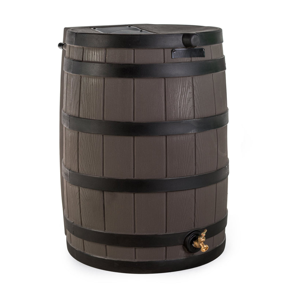 50 Gallon  Darkened Rib Rain Barrel, Green