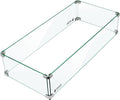 Holy Fire 35.5" L x 15.5" x 6" Rectangle Fire Pit Glass Wind Guard Clear Tempered Glass Flame Protective Pane Wind Resistant - Fits 30��x10 Fire Pit Burner Pan