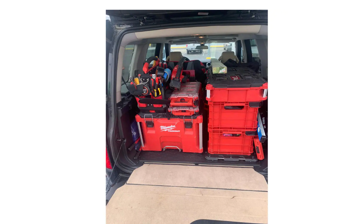 48-22-8440  18.6 in. Tool Storage Crate Bin with Carrying Handles and 50 lbs. Weight Capacity