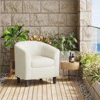 Renwick Faux Leather Barrel Accent Chair for Living Room, Set of 2, Black