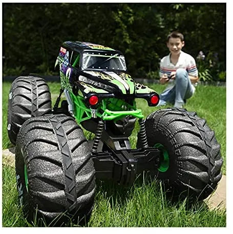 Monster Jam, Official Mega Grave Digger All-Terrain Remote Control Monster Truck with Lights