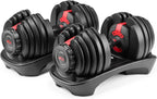 Bowflex SelectTech 552 Adjustable Dumbbells (pair), 2.3C23.8 kg, space-saving home fitness equipment