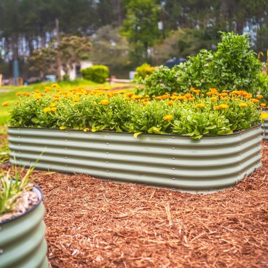 Garden Raised Garden Bed Kit, 11" Tall 10 in 1 Modular Raised Garden Beds Kit, Metal Planter Box for Vegetables, Flowers, Herbs, Morden Gray