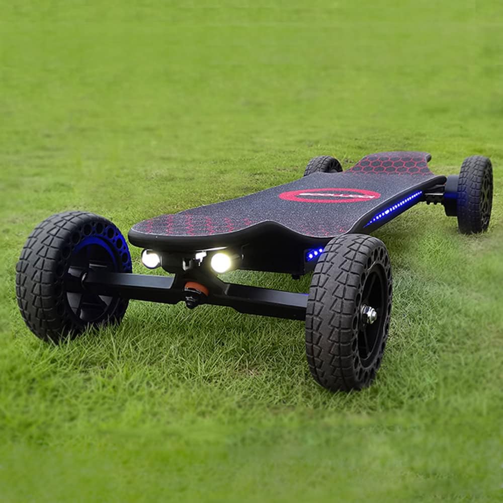 Electric Skateboard 4000 Watts | 12S3P | 35 mph | 22 Mile Range | 6��� Wheels | Cool Lights | �C Black