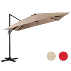 10 x 10 FT Square Patio Umbrella, 3-Tilt Cantilever Offset Umbrella, Large Outdoor Market Umbrella with Crossed Base