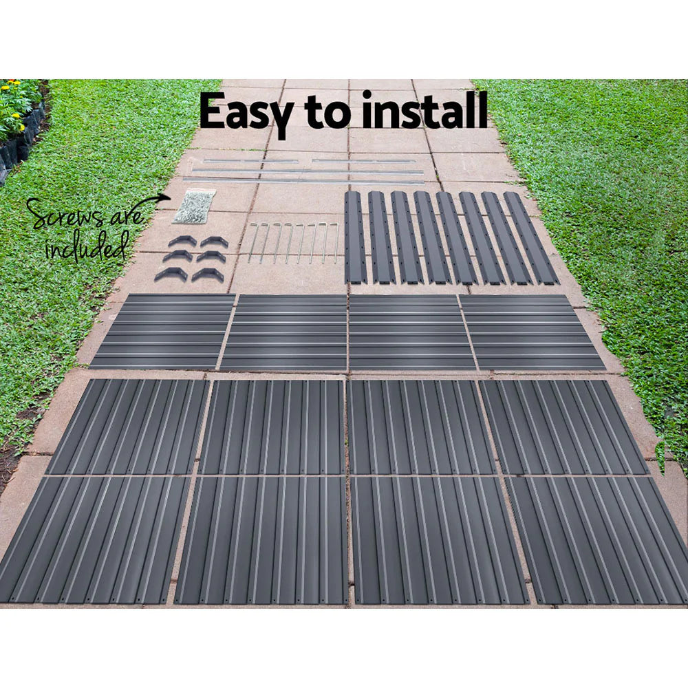 Galvanized Raised Garden Bed - 320x80x77cm Planter Box Greenfingers