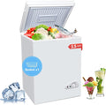 3.5 Cu.Ft Chest Freezer with a Removable Basket 7 Gears Adjustable Temperature Control(-18��F to -46��F), Deep Compact Freezer for Garage, Office, Basement, House, Kitchen, Shop, RVs-White