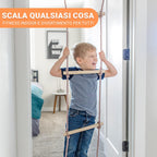6-Piece Doorway Gym for Kids, includes Door Sensory Swing, Indoor Pull-Up Bar for Adults, Rings, Hanging Trapeze, Ladder & Knotted Rope, Holds Up to 300 Lbs