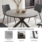 Round Dining Table Set, Mid Century Modern 47 INCH, Leisure Coffee Table, Saving Space (Grey)