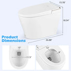 Elongated Smart Toilet with Built-in Bidet, Heated Seat, Auto Open/Close, Foot Sensor, Dryer, Night Light & 1.09 GPF Automatic/Blackout Flush