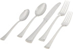 Lenox Silverware Set For 12, Portola 65-Piece Flatware Set with Serving Utensils, Service For 12, 18/10 Stainless Steel Flatware, Dishwasher Safe, Knives Spoons and Forks (Silver, 65 pieces)