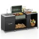 Outdoor Grill Table with Sink and Drainage Heavy Duty Metal Grill Cart