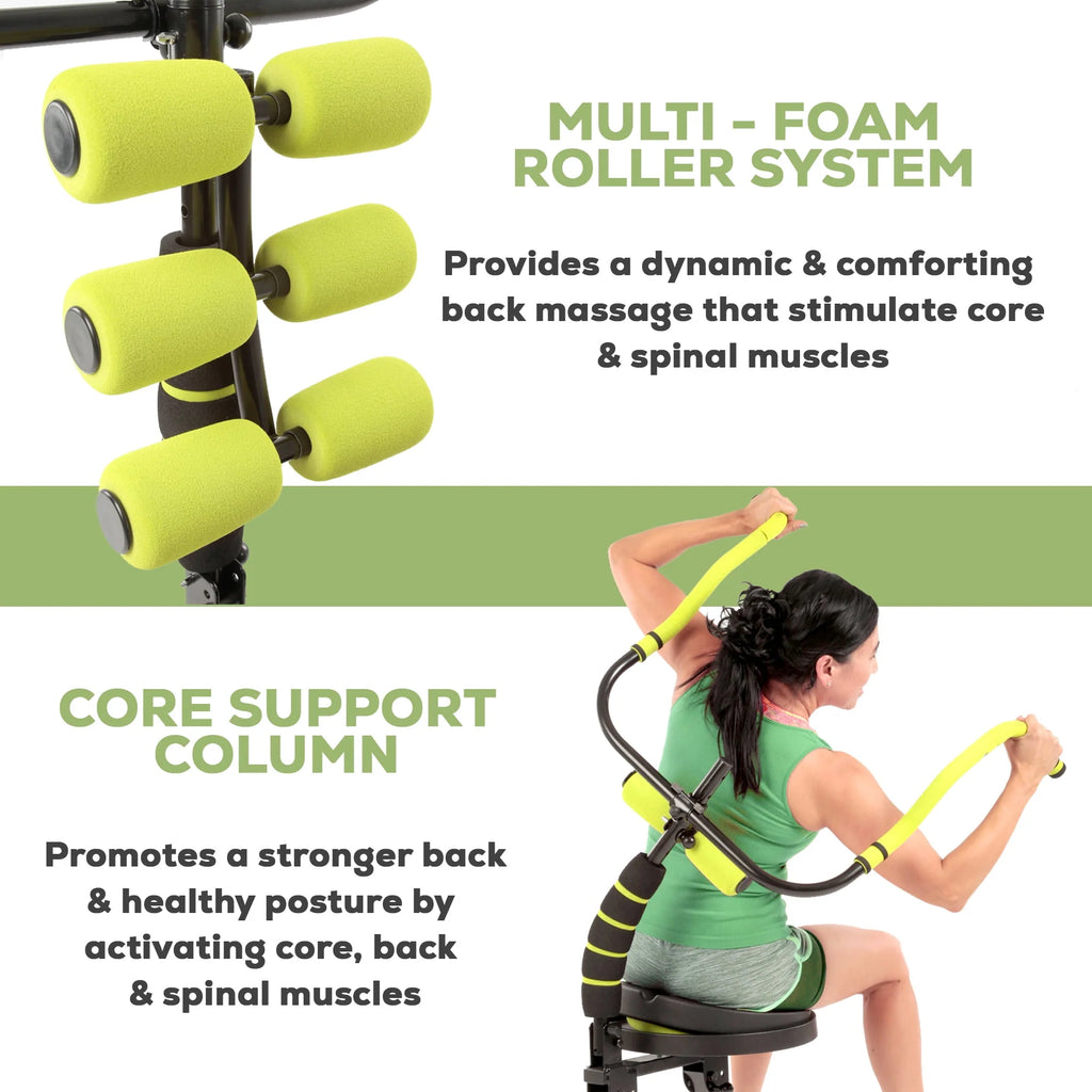 AB Doer 360 Fitness System with 6 Pack Back Roller Provides an Abdominal and Total Body Workout with Aerobics to Burn Calories and Work Muscles Simultaneously.