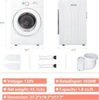 Compact Dryer 1.8 cu. ft. Portable Clothes Dryers with Exhaust Duct