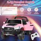 Licensed Toyota Hilux 2-Seater Kids Ride on Car 4WD 2x12V Battery Powered Riding Toy Truck with Remote