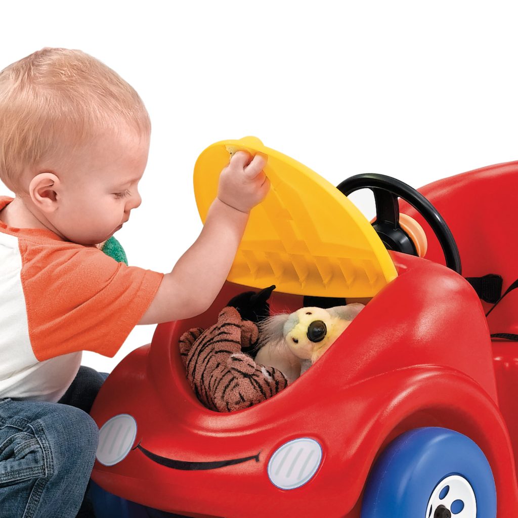 Step2 Push Around Buggy Ride On Car, 10th Anniversary Edition, Red, Toddler Stroller with Seatbelt & Storage