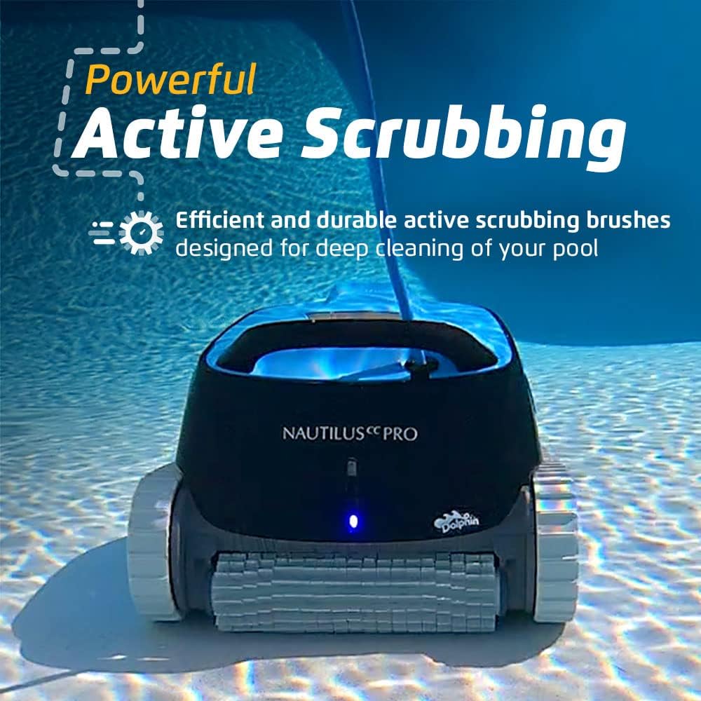Dolphin Nautilus CC Robotic Pool Vacuum Cleaner All Pools up to 33 FT - Wall Climbing Scrubber Brush