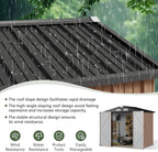 Aoxun 6.2x4 FT Shed Outdoor Storage Shed with Lockable Doors & Slooping Roof Metal Garden Tool Shed for Backyard  Patio  Poolside (Brown)