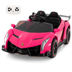 Lamborghini Licensed Kids Ride On 4WD Sports Car, 12V Battery Electric Vehicle Toy with Remote Control, 3 Speeds, Hydraulic Doors