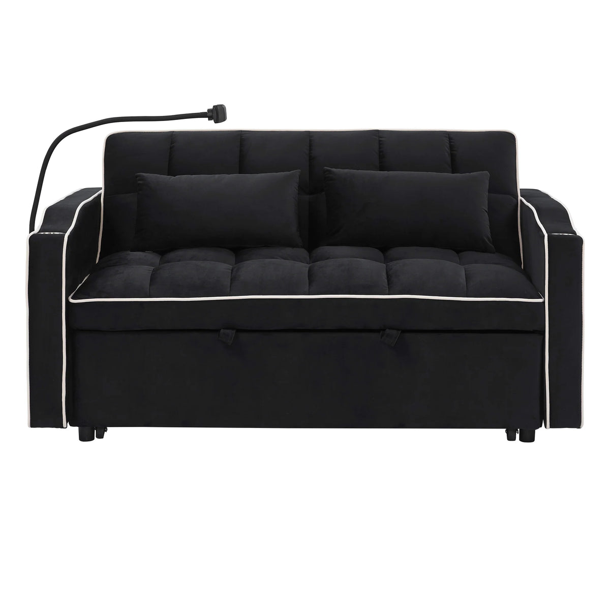 Fashionable modern and multi-functional foldable velvet sofa bed
