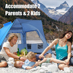 Instant Pop-up Beach Tent for 3-4 Persons Windproof Sunshade Canopy Cabana