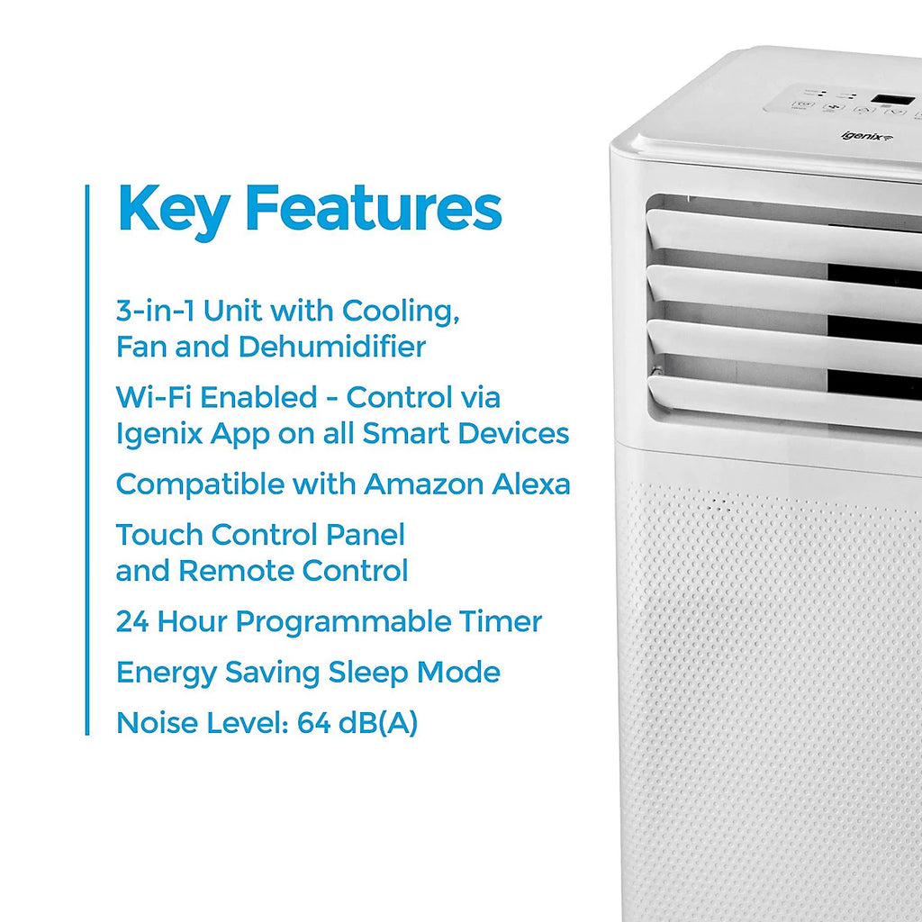 Igenix 9000 BTU Smart 3-in-1 Portable Air Conditioner