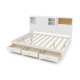 Twin/Full Size Wooden Daybed with 3 Drawers with Storage Shelves