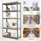 Gray 36" x 16'' x 72" 5-Tier Storage Shelving Unit, 2000 lbs Capacity Heavy Duty Metal Utility Shelves, Adjustable Storage Racks