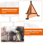360° Camo Swivel Hunting Chair for Outdoor Activities, Height Adjustable Tripod Blind Stool Chair with Detachable Backrest, Padded seat