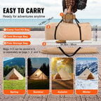 KFFKFF Canvas Bell Tent 6m/19.68ft 4-Season Camping Yurt Tent with Stove Jack