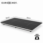 EUROCHEF Double Induction Cooktop, 9 Heat Levels, Fast Electric Portable Cooker, Touch Controls, Standard 10A Power Plug
