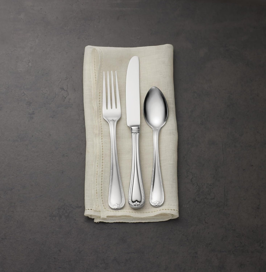 Lenox Silverware Set, Vintage Jewel 20-Piece Flatware Set, Service For 4, 18/10 Stainless Steel, Dishwasher Safe, Knives Spoons And Forks Set, Home And Kitchen Utensils (Silver, 20 Piece)