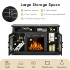 48" TV Console with 18" Fireplace Insert, Fireplace TV Stand for TVs up to 50 Inches, 1400W Electric Fireplace Heater