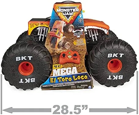 Monster Jam, Official Mega Grave Digger All-Terrain Remote Control Monster Truck with Lights
