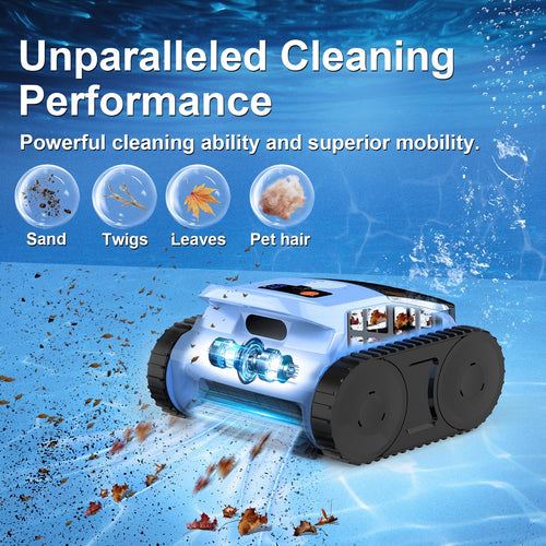 (2026 Upgrade) Pool Vacuum for Inground Pools  Robotic Pool Cleaner  Wall Climbing Pool Cleaner  Cleans Pool Floors  Drain & Walls & Waterline  Cleaning Up to 2100 Sq.ft  180 Min