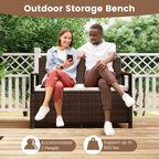 Outdoor Storage Bench Deck Box Patio Furniture with Cushion