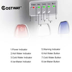 2-in-1 Top Loading Water Dispenser Built-In Ice Maker, 27LBS/24H Ice Machine with Child Safety Lock