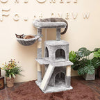 Hey-brother 41.34 inches Cat Tree with Scratching Board, 2 Luxury Condos, Cat Tower