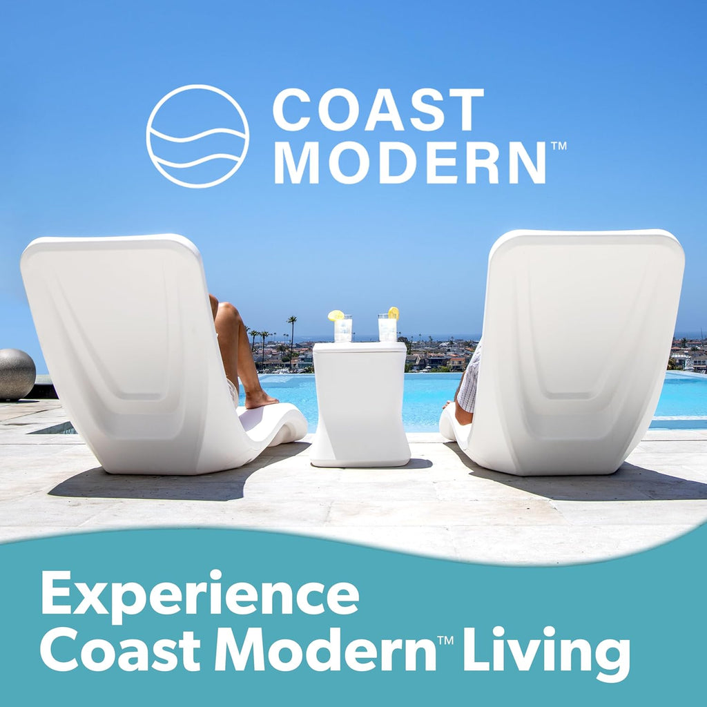 GoSports Coast Modern in Pool Lounge Chair - Waterproof & Weighted Chaise Lounger - Outdoor Pool Furniture for Patio or in Baja Shelf