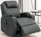 Recliner Chair, Rocking Chair with Massage and Heat, 360° Swivel Recliner Chairs for Adults, Rocker Manual Recliner with Remote Control and Cup Holder for Living Room, Bedroom, Nursery