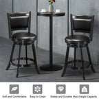 2-Pack 24" Wooden Counter Stools, 360° Swivel Bar Stools with Backs, Counter Height Stool, Upholstered Bar Chairs Dining Chairs