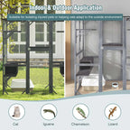 71" Tall Large Cat House Outdoor Catio Kitty Enclosure, Walk-in Cat Kennel Condo, Wooden Cat Cage Playpen with 7 Platforms