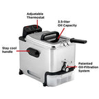 T-Fal Ultimate Steel Deep Fryer with Basket 3.5 Liter Oil and 2.6 Pound Food Capacity
