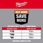 Milwaukee M12 FUEL 3/8��� Cordless Brushless Stubby Impact Wrench, 250 ft-lbs Torque, Tool-Only