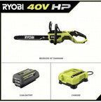 Ryobi 18��� 40V Cordless Chainsaw Kit with Battery & Charger, Green