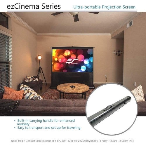 Elite Screens ezCinema Series, 60-INCH 4:3, Manual Pull Up Projector Screen, Movie Home Theater 8K / 4K Ultra HD 3D Ready, 2-YEAR WARRANTY, F60NWV