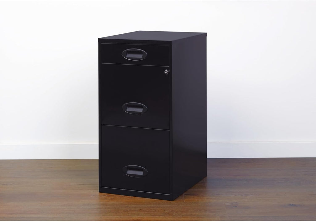 Realspace? SOHO 18"D 3-Drawer Organizer Vertical File Cabinet, Black
