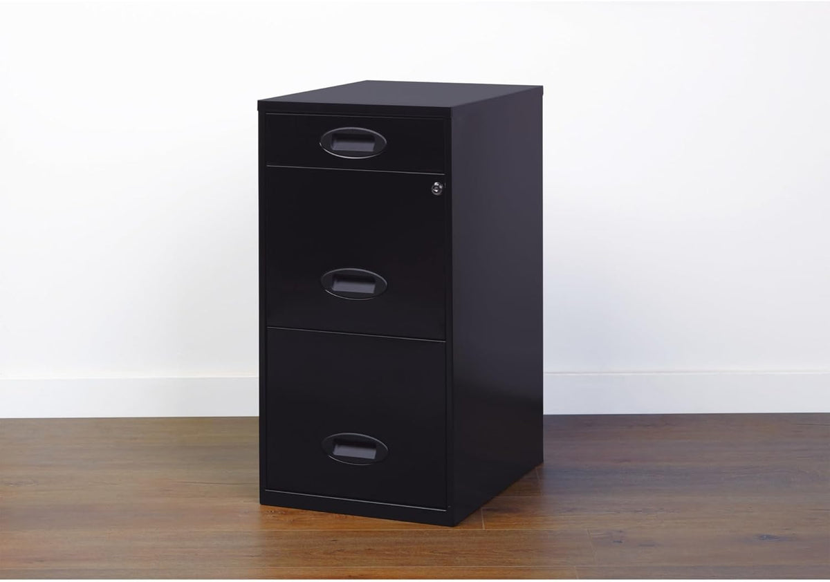 Realspace? SOHO 18"D 3-Drawer Organizer Vertical File Cabinet, Black