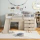 3-In-1 Twin Loft Bed with Slide Ladder Drawers for Kids Teens
