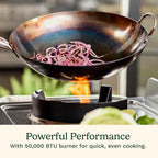 Cuisinart Outdoor Wok Station with 50,000 BTU Burner & 14��� Carbon Steel Wok �C Perfect for Stir Frying & More